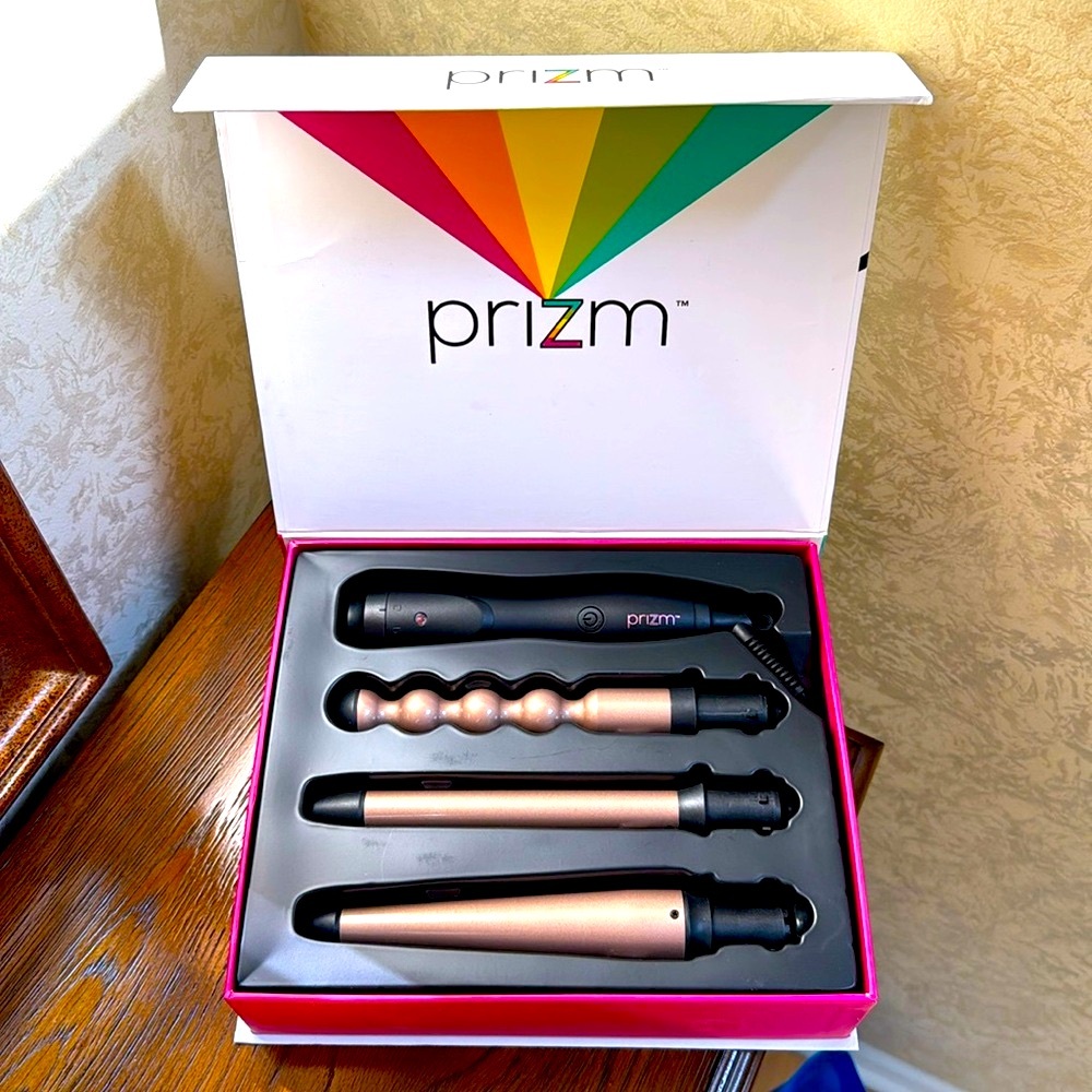 New Prizm 3 in 1 professional ceramic hair curl styling iron set.
